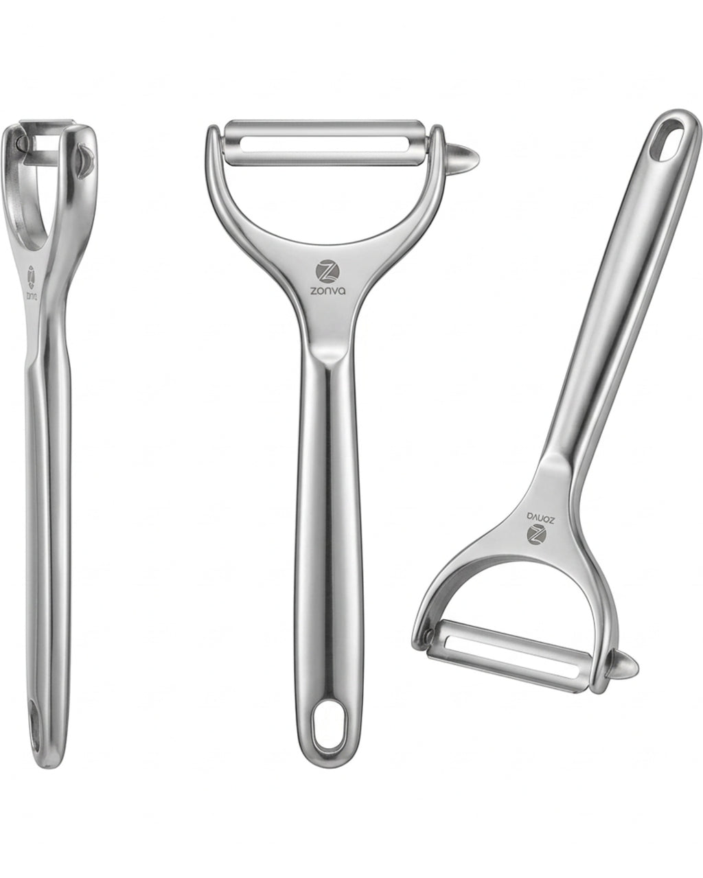 Zonva Stainless Steel Swivel Peeler Long Handle 7 in