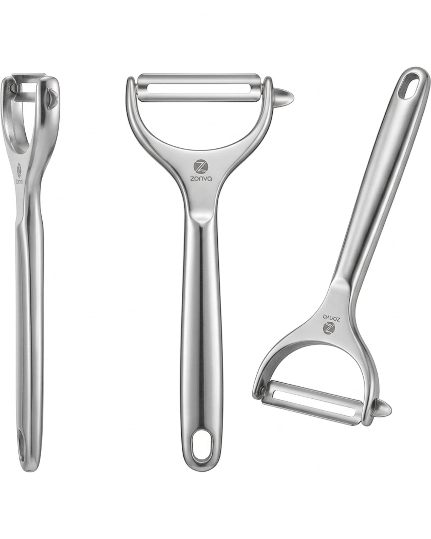 Zonva Stainless Steel Swivel Peeler Long Handle 7 in