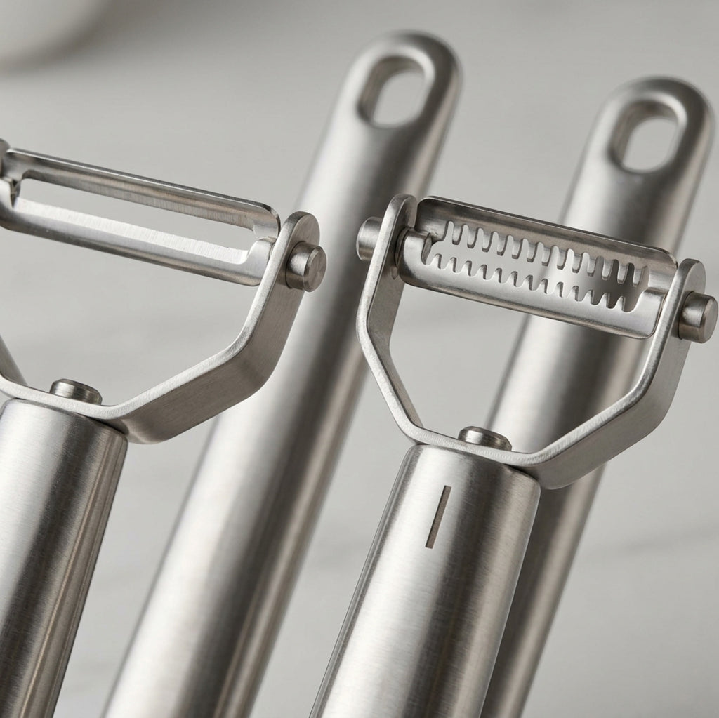 Zonva Twinprep Stainless Steel Straight and Julienne Peeler Set 2 Piece - Detail view